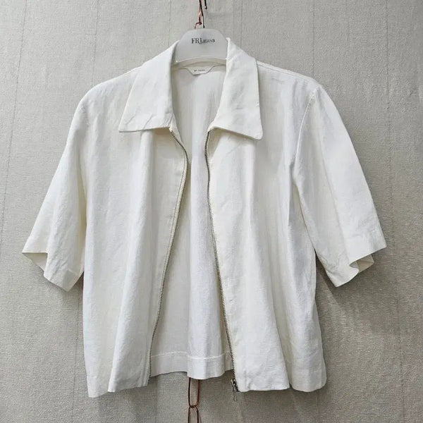 [BUNJANG] Myoung Linen Short Zip-Up Jacket / 린넨 숏집업자켓  ~77