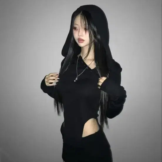 [BUNJANG] TheAirTown Tiptoe Unbalanced Snap Hood / 디에어타운tiptoe unbal snap hood(정가 46000)
