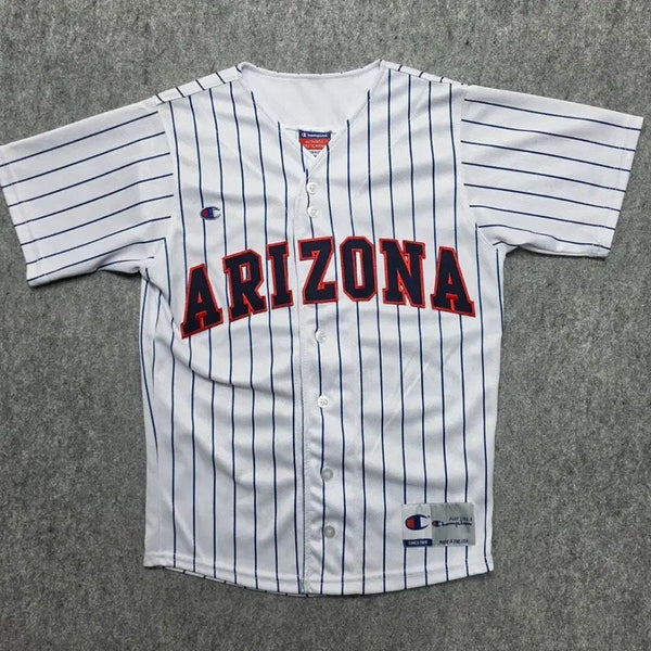 [BUNJANG] Champion USA Arizona Pinstripe Vintage Baseball Short Sleeve Jersey YM / 챔피온 USA 애리조나 핀스트라이프 빈티지 베이스볼 야구 반팔 져지 YM