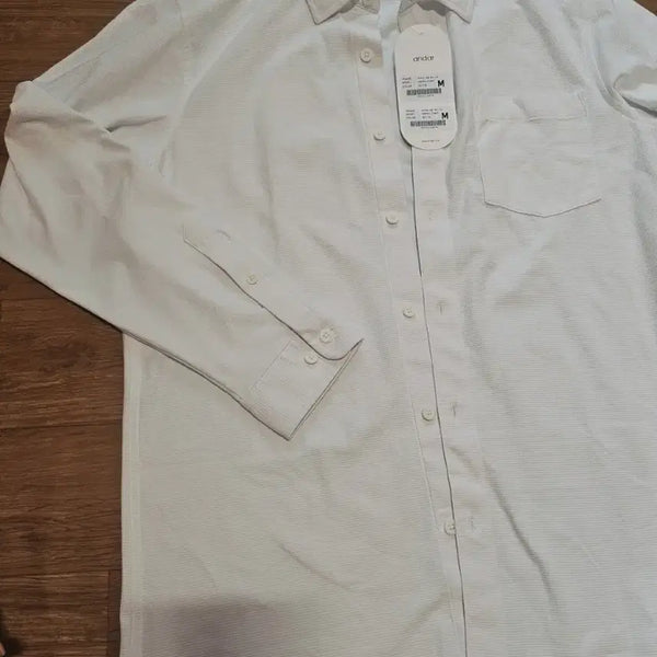 [BUNJANG] Andar Men's Waffle Shirt - White, Size M / 새상품) 안다르 맨즈 화이트 셔츠 M