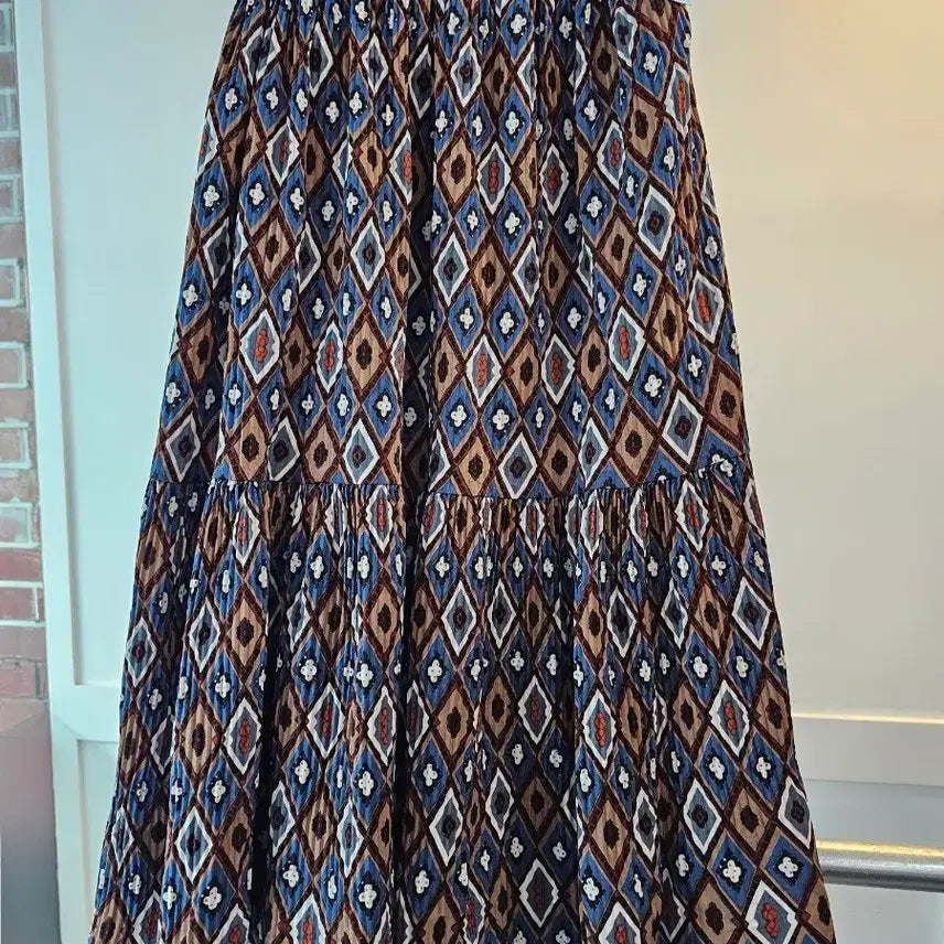 [BUNJANG] Japanese Vintage Geometric Pattern Long Skirt / [일본빈티지]기하학 패턴 롱 스커트(새상품)