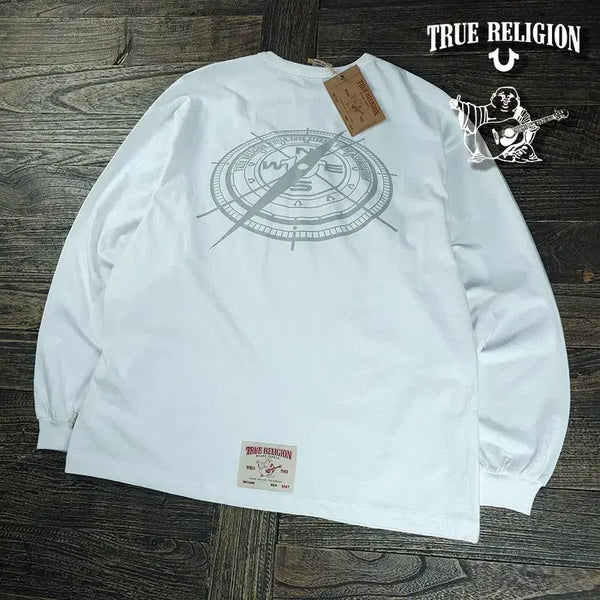 [BUNJANG] True Religion Graphic Printing Oversized Long Sleeve T-shirt White / (새상품)트루릴리전 그래픽 프린팅 오버핏 롱슬리브 긴팔티 화이트 M21770