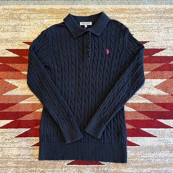 [BUNJANG] U.S. Polo Assn. Cable Knit Sweater / 유에스폴로 케이블 니트 스웨터 S/90