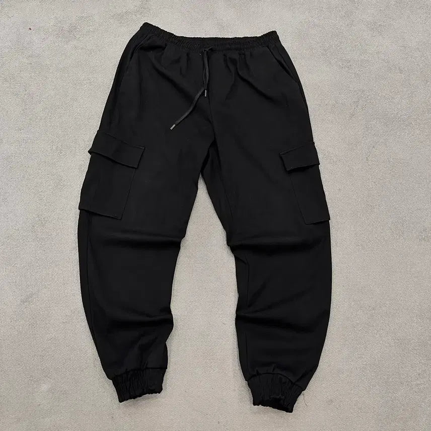 [BUNJANG] 777SELLA Black Cargo Jogger Pants / 34 세븐셀라 블랙 카고 조거팬츠