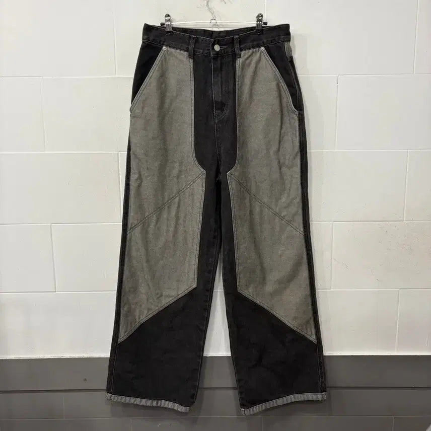 [BUNJANG] Compagno Double Knee Denim Wide Pants / 꼼파뇨 더블니 데님 와이드 팬츠