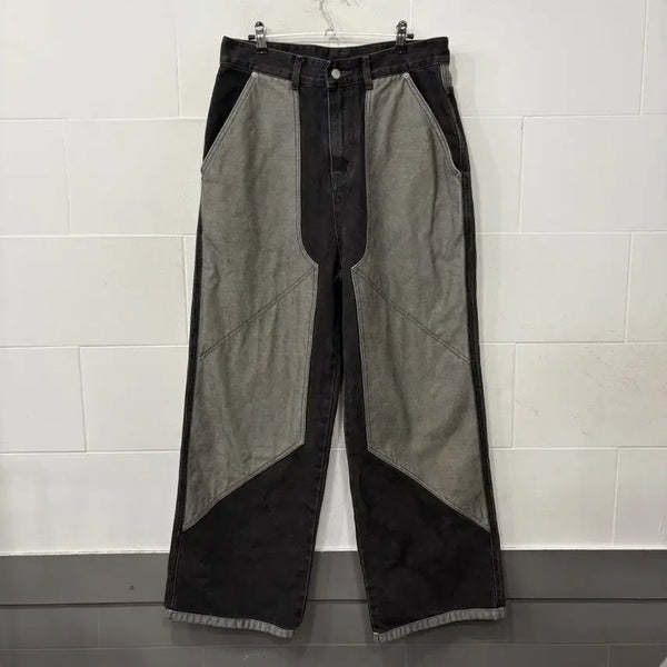 [BUNJANG] Compagno Double Knee Denim Wide Pants / 꼼파뇨 더블니 데님 와이드 팬츠