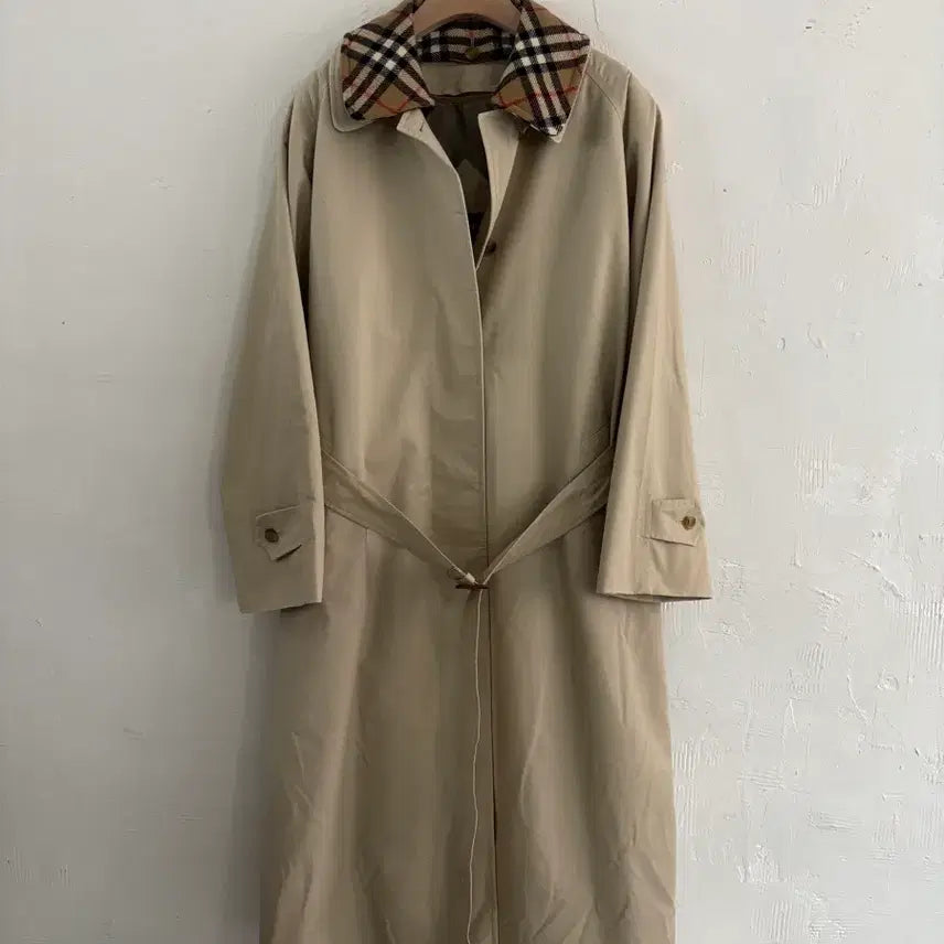 [BUNJANG] Burberry Nova Check Wool Collar Single Trench Coat / Burberry 버버리 노바체크 울 카라 트렌치 싱글 코트
