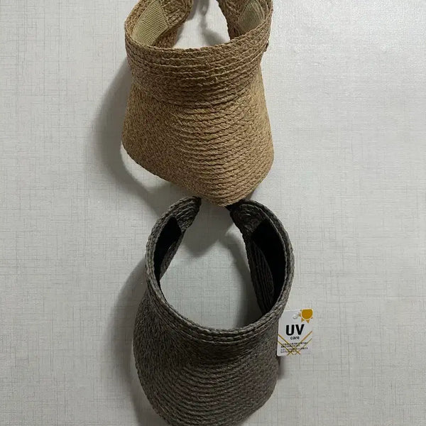 [BUNJANG] Rattan Sun Cap Beige/Gray New / 라탄 소재 썬캡 베이지/그레이 새제품