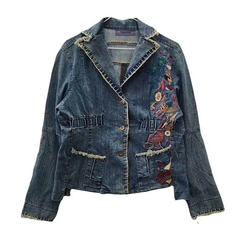 [BUNJANG] Y2K Patchwork Denim Jacket M / Y2K 키치 펑키 페어리그런지 패치워크 데님 자켓 M