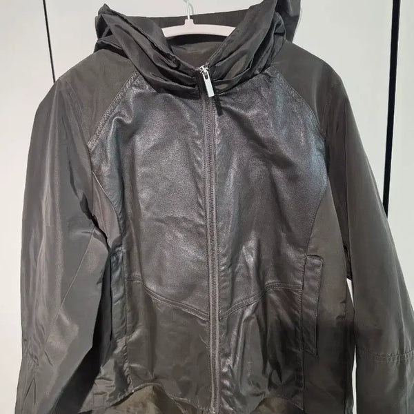 [BUNJANG] Izzat Baba New York Hooded Leather Zip-Up Jacket / Izzat Baba 뉴욕 후드 가죽집업 자켓