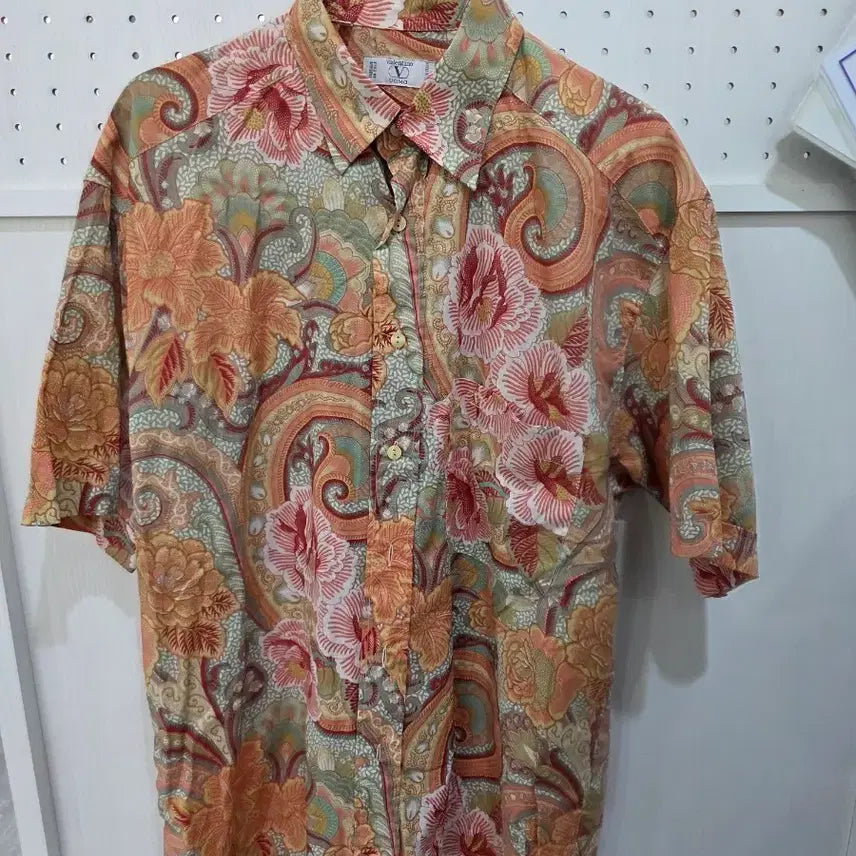 [BUNJANG] Francesco Valentino Paisley Pattern Short Sleeve Shirt / 프란체스코 발렌티노 셔츠 페이즐리 패턴