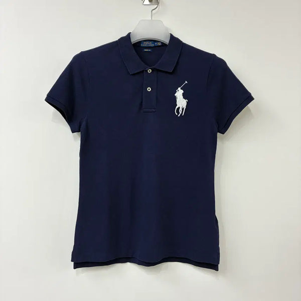 [BUNJANG] Polo Ralph Lauren Big Pony Navy Collar Short Sleeve T-Shirt (Size M) / 폴로 랄프로렌 빅포니 네이비 카라 반팔 티셔츠