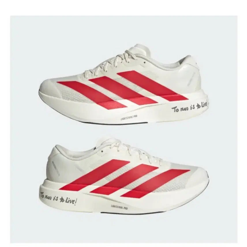 [BUNJANG] Adidas Adizero EVO SL Off White / Barely Scarlet / [260] 아디다스 아디제로 evo sl 오프화이트베러스칼렛