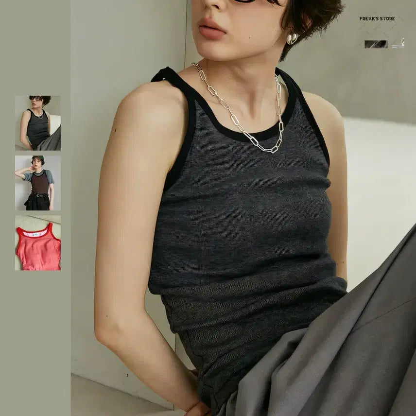 [BUNJANG] Freak Store Miller Panel Rib Tank Top / 프릭스토어 밀러 패널 리브 탱크탑