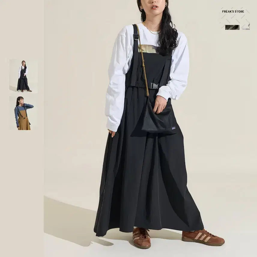 [BUNJANG] Frees Mart Thousand Mile Belt Salopette One-Piece Dress / 프릭스 스토어 사우전드마일 별주 벨트 살로펫 원피스