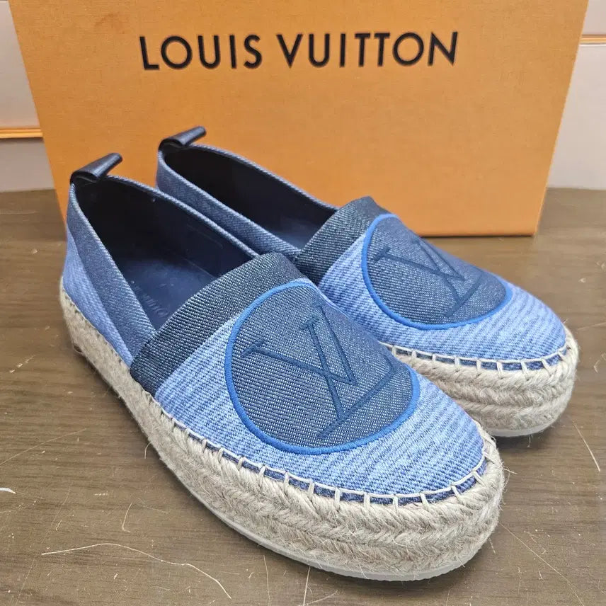 [BUNJANG] Louis Vuitton LV Denim Espadrilles Blue / 36.5(235) 루이비통 LV 데님 에스파듀 블루