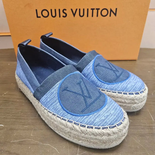 [BUNJANG] Louis Vuitton LV Denim Espadrilles Blue / 36.5(235) 루이비통 LV 데님 에스파듀 블루