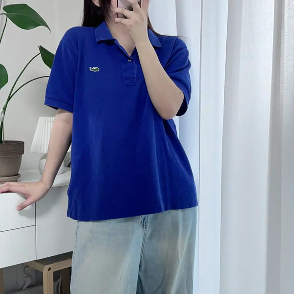 [BUNJANG] Lacoste Blue Short Sleeve Polo Shirt (L) / 라코스테 블루 반팔카라티 [ L ]