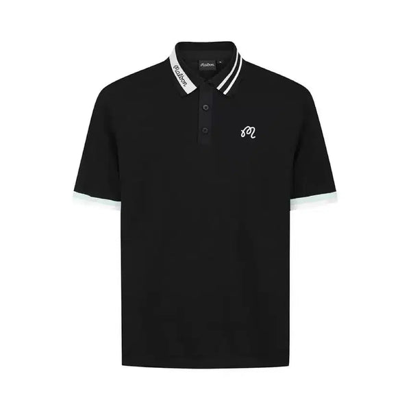 [BUNJANG] Malbon Golf Men's Polo T-Shirt Black/White / malbon 말본골프 남성 폴로반팔 색상블랙/화이트