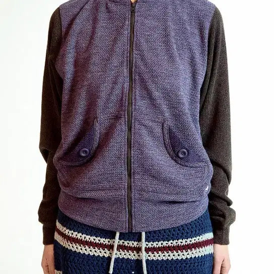 [BUNJANG] KOSEIO Button Pocket Zip-Up Hoodie Purple (2 Size) / 코이세이오 BUTTON POCKET ZIP-UP HOODIE PURPLE(2size)