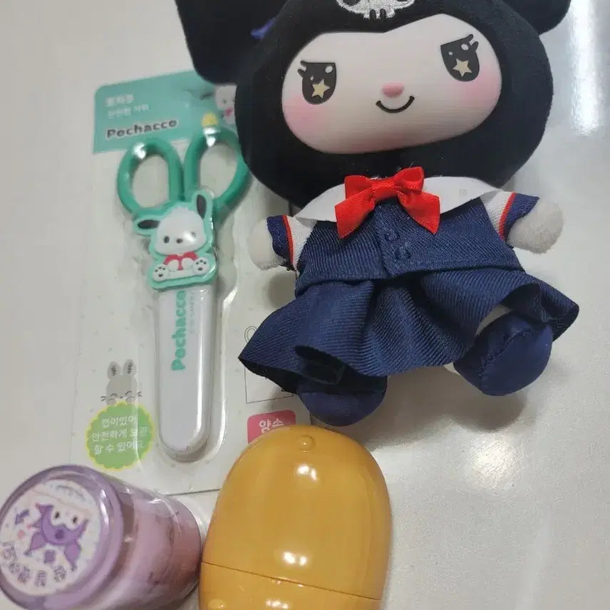 [BUNJANG] Kuromi Doll Stamp, Pochacco Scissors, Stationery Set / 쿠로미 인형 도장 포차코 가위 문구류