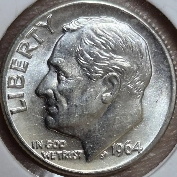 [BUNJANG] 1964 Roosevelt Dime 90% Silver Coin - Double Rim, RPM Error / 1964년D 발행 루즈벨트 다임 은화90% 더블림.RPM. 에러