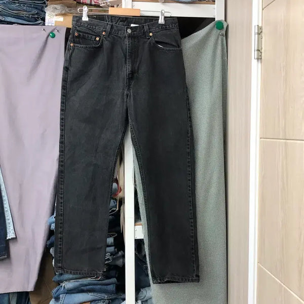 [BUNJANG] Levi's 505 Washed Black Denim Jeans (Size 34) / 라스트90s 리바이스 505 워시드흑청(블랙) 허리34 둘레83.6