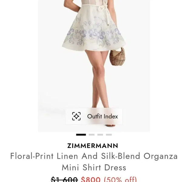 [BUNJANG] Zimmermann Floral Organza Mini Shirt Dress / 새상품)짐머만 플로럴 오간자 미니 셔츠 원피스