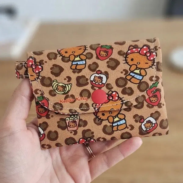 [BUNJANG] Hello Kitty Leopard Print Snap Card Holder / 호피키티 똑딱이 카드지갑