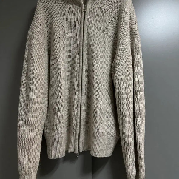 [BUNJANG] Tonywack High Neck Knit Zip-up L Beige / 토니웩 하이 넥 니트집업 L사이즈