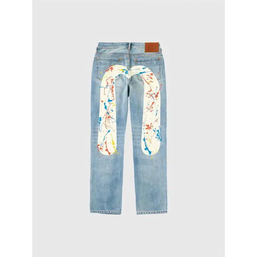 [BUNJANG] Evisu Daikoku Splash Regular Fit Button-Fly Denim Pants / 에비수 데님 팬츠 다이코쿠 스플래시 레귤러핏 버튼플라이