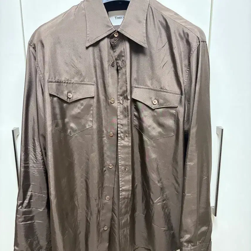 [BUNJANG] Tonywack Silk Shirt Brown L / 토니웩 실크셔츠 브라운 l