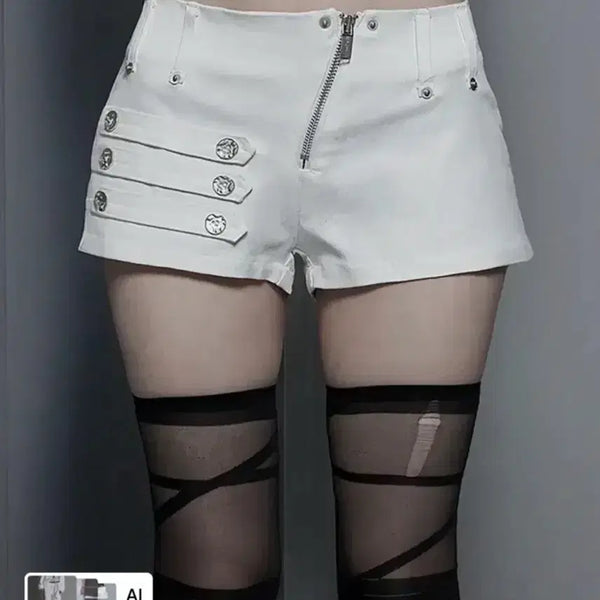 [BUNJANG] Et O Et So Me Napoleon Zipper Shorts White / 에트오소메 나폴레옹 지퍼 쇼츠 반바지 화이트