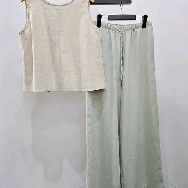 [BUNJANG] Linen Tank Top and Pants Set / 새상품 나시+린넨 바지