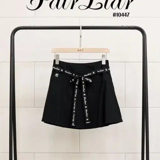 [BUNJANG] Fair Liar Women's Golf Skirt with Logo Ribbon Belt Set / 페어라이어 스커트