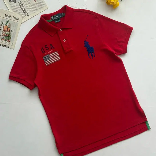 [BUNJANG] Polo Ralph Lauren Big Pony Chief Keef USA T-Shirt / Polo 폴로랄프로렌 빅포니 치프키프 USA 카라티