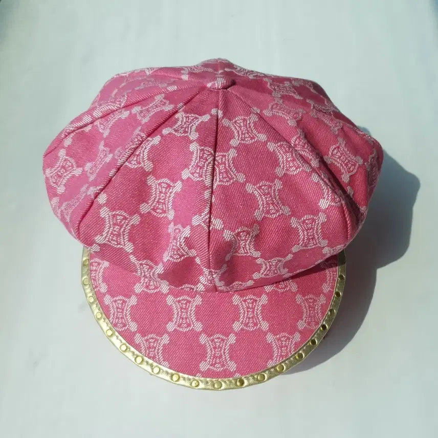 [BUNJANG] 00s Celine Denim Jacquard 'C' Macadam Newsboy Cap / 00s CELINE Denim Jacquard Hat