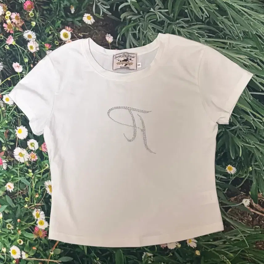 [BUNJANG] 3Times Jewelry White Short-Sleeve T-Shirt White S / 쓰리타임즈 쥬얼리티 화이트 반팔 티셔츠 화이트 S