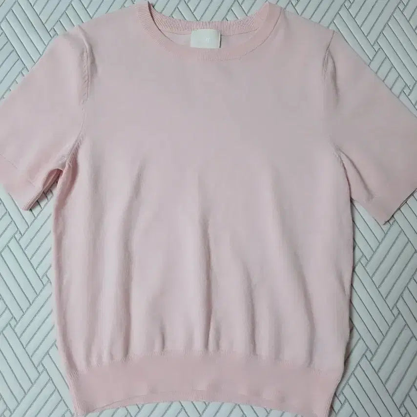 [BUNJANG] H&M Pink Short Sleeve Knit Top - Size S / (새상품)H&M 핑크 여름 반팔 니트 S사이즈