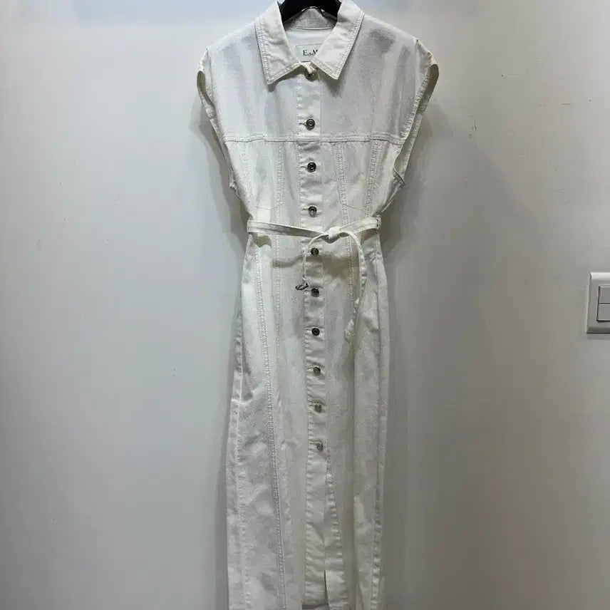 [BUNJANG] EBM Denim Dress White Size 55 / [새상품] EBM  데님 원피스 화이트 55사이즈