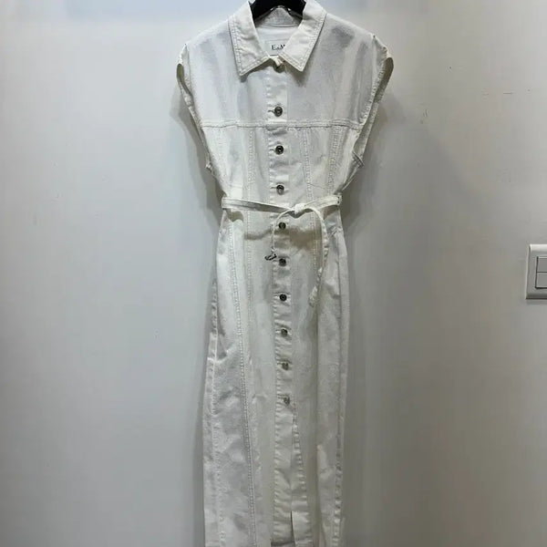 [BUNJANG] EBM Denim Dress White Size 55 / [새상품] EBM  데님 원피스 화이트 55사이즈