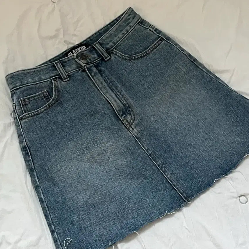 [BUNJANG] Black Up Vintage Damaged Denim Skirt / 새상품 블랙업 데미지 빈티지 청스커트