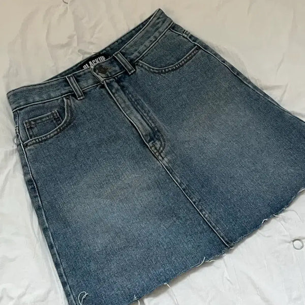 [BUNJANG] Black Up Vintage Damaged Denim Skirt / 새상품 블랙업 데미지 빈티지 청스커트