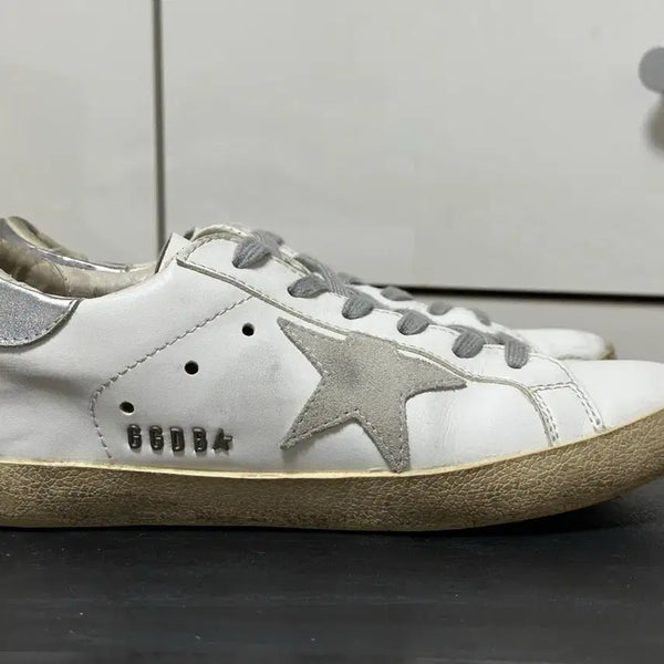 [BUNJANG] Golden Goose Superstar White Silver Tab Sneakers Size 36 / 골든구스 슈퍼스타 화이트 실버탭 36 백화점판