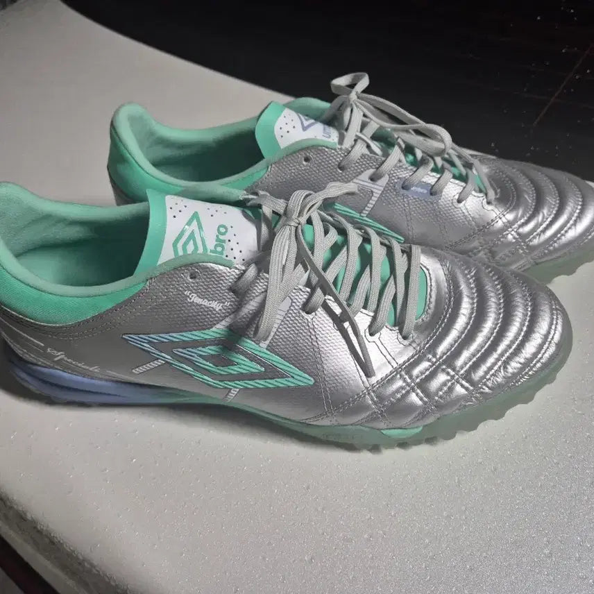 [BUNJANG] Umbro Special TF Futsal Shoes Silver/Mint / 엄브로 스페셜 TF 풋살화 실버/민트 280