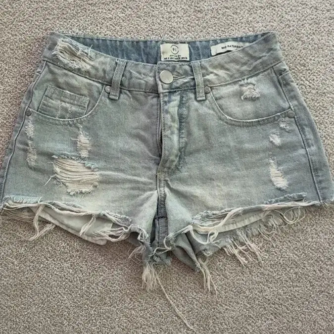 [BUNJANG] Vintage Light Wash Denim Shorts / 빈티지 데님 연청반바지