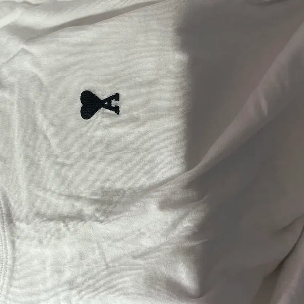 [BUNJANG] AMI Heart Logo Short Sleeve T-Shirt White / 아미 하트 로고 반팔 화이트