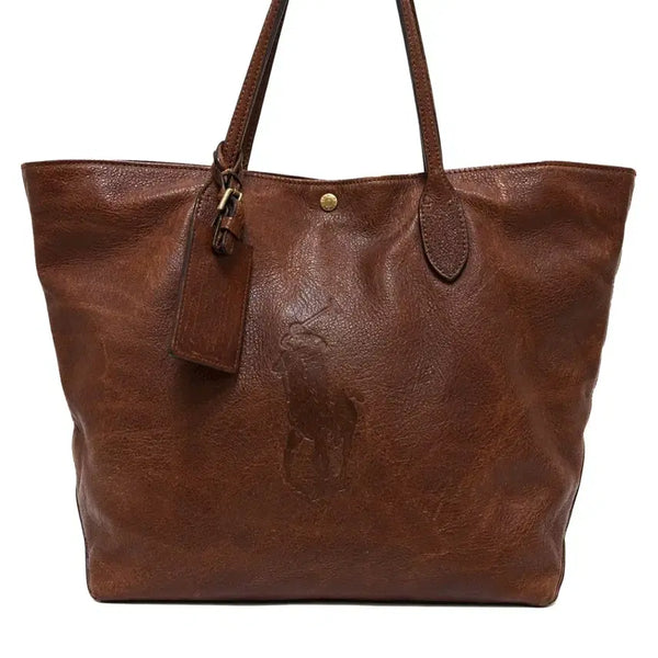 [BUNJANG] Ralph Lauren Polo Big Pony Embossed Calfskin Leather Tote Bag / 랄프로렌 폴로 소가죽 빅포니 빈티지 토트백 더블알엘 대용 추천