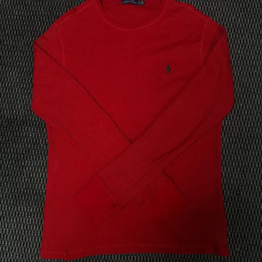 [BUNJANG] Polo Ralph Lauren Red Waffle Knit Long Sleeve Sweater / 폴로 긴팔 니트
