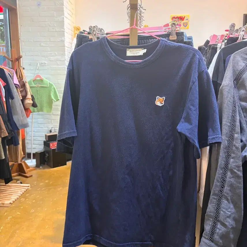 [BUNJANG] Maison Kitsuné Navy Short Sleeve T-Shirt / 메종키츠네 반팔티 네이비